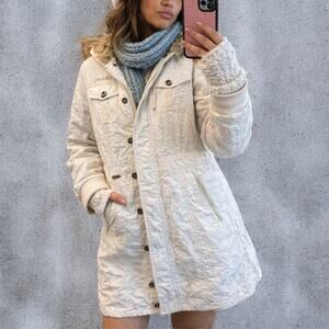 Vintage Y2K Billabong Embroidered Faux Fur Hooded Full Zip Parka Jacket Large